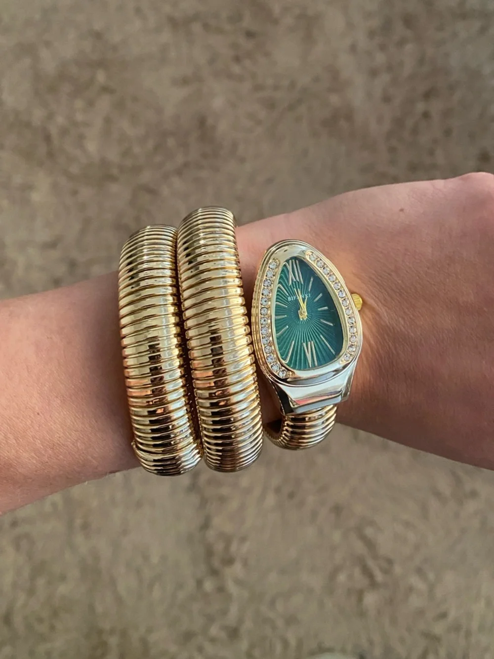 Gold-Tone Women's Bracelets, Earrings, watch set/NWOT